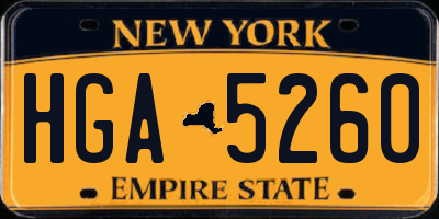 NY license plate HGA5260