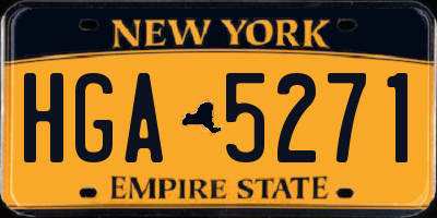 NY license plate HGA5271