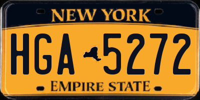 NY license plate HGA5272