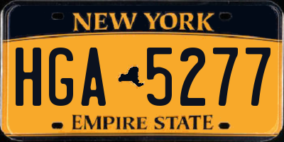 NY license plate HGA5277