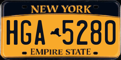 NY license plate HGA5280