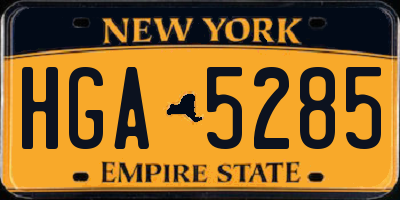 NY license plate HGA5285