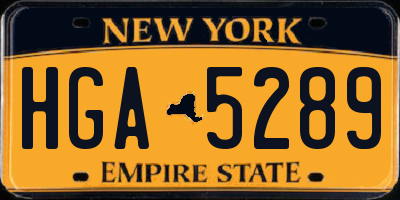 NY license plate HGA5289