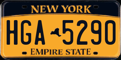 NY license plate HGA5290
