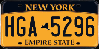 NY license plate HGA5296