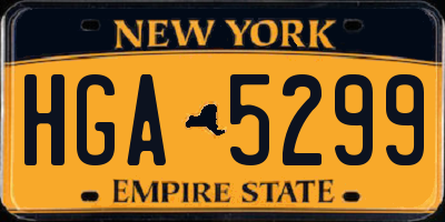 NY license plate HGA5299