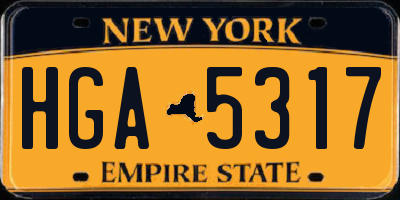NY license plate HGA5317