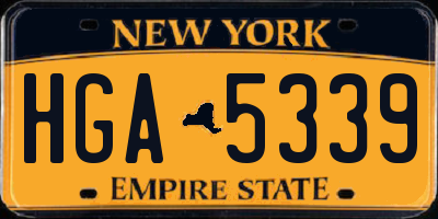NY license plate HGA5339