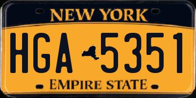 NY license plate HGA5351