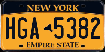 NY license plate HGA5382