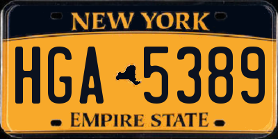 NY license plate HGA5389