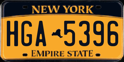 NY license plate HGA5396