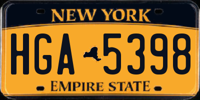 NY license plate HGA5398