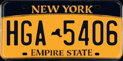 NY license plate HGA5406
