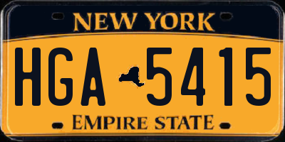 NY license plate HGA5415