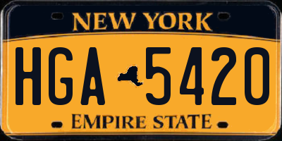 NY license plate HGA5420