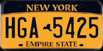 NY license plate HGA5425