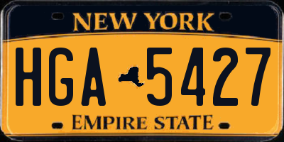 NY license plate HGA5427