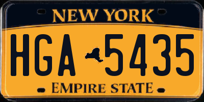 NY license plate HGA5435