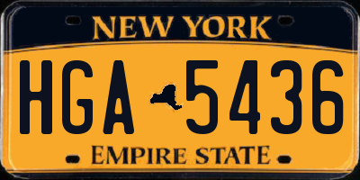 NY license plate HGA5436