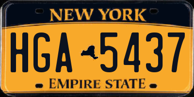 NY license plate HGA5437