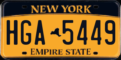 NY license plate HGA5449