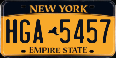 NY license plate HGA5457