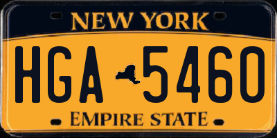 NY license plate HGA5460