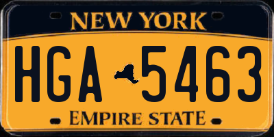 NY license plate HGA5463