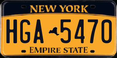 NY license plate HGA5470