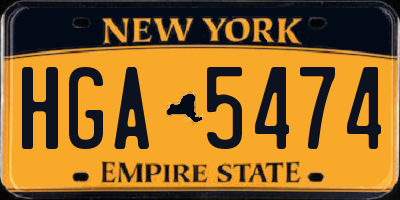 NY license plate HGA5474