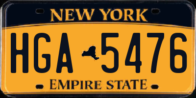NY license plate HGA5476