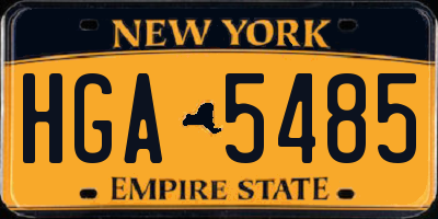 NY license plate HGA5485