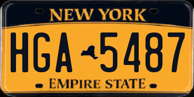 NY license plate HGA5487