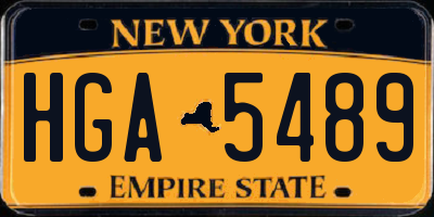 NY license plate HGA5489