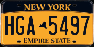 NY license plate HGA5497