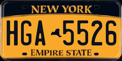 NY license plate HGA5526