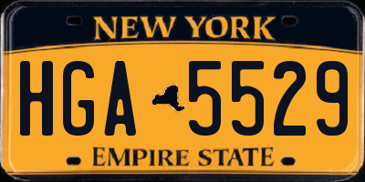 NY license plate HGA5529