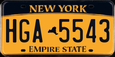 NY license plate HGA5543