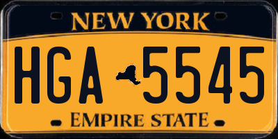 NY license plate HGA5545