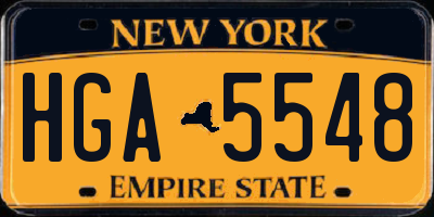 NY license plate HGA5548