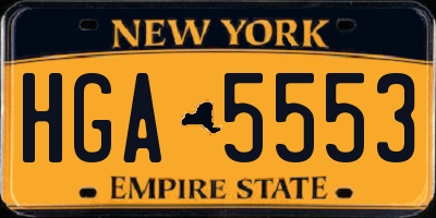 NY license plate HGA5553