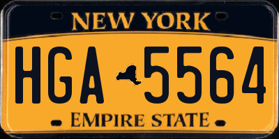 NY license plate HGA5564