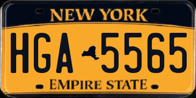 NY license plate HGA5565