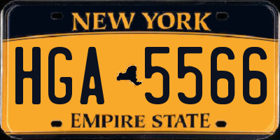 NY license plate HGA5566
