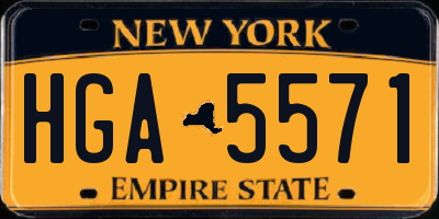 NY license plate HGA5571