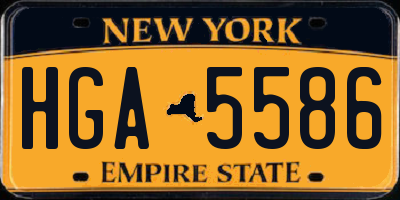 NY license plate HGA5586