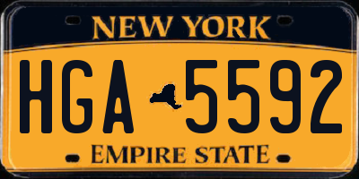 NY license plate HGA5592