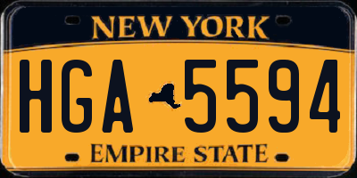 NY license plate HGA5594