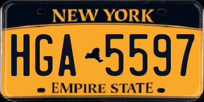 NY license plate HGA5597